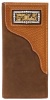 3D Belt Company W472 Tan Wallet with Fancy Basketweave Trim with Rectangle Concho